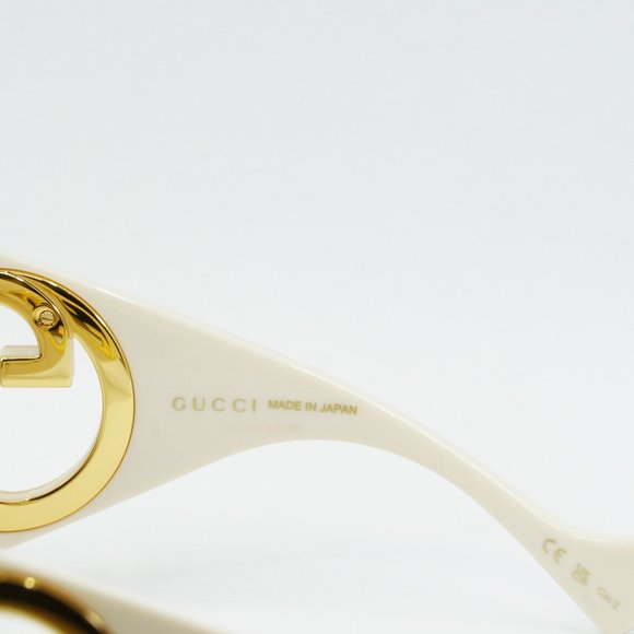 FINAL PRICE NEW GUCCI GG1255S 002 IVORY LIGHT BROWN SS’23 SUNGLASSES - Picture 8 of 11